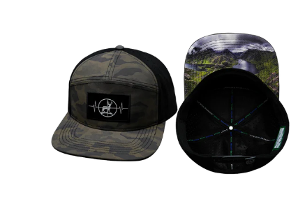 The Heartbeat Brand Hunting 7 Panel Hat - Mocha Camo/Black #HNT-7CHCMOLSB The Heartbeat Brand Hunting 7 Panel Hat - Mocha Camo/Black #HNT-7CHCMOLSB