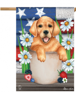 Briarwood Lane American Lab Patriotic House Flag #HFBL-H01237