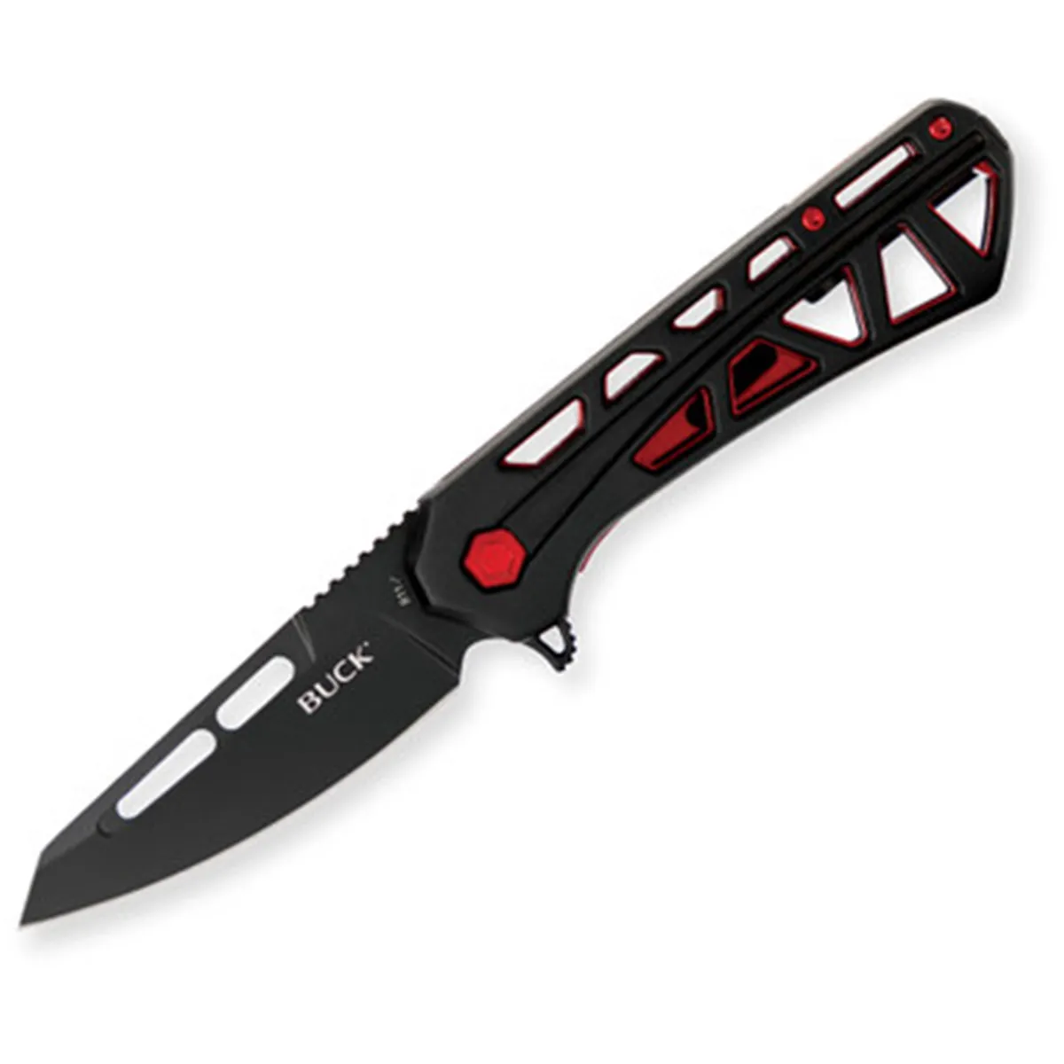 Buck Knives 811 Trace OPS Reverse Tanto Knife Black Red Aluminum #0811BKS Buck Knives 811 Trace OPS Reverse Tanto Knife Black/Red Aluminum #0811BKS