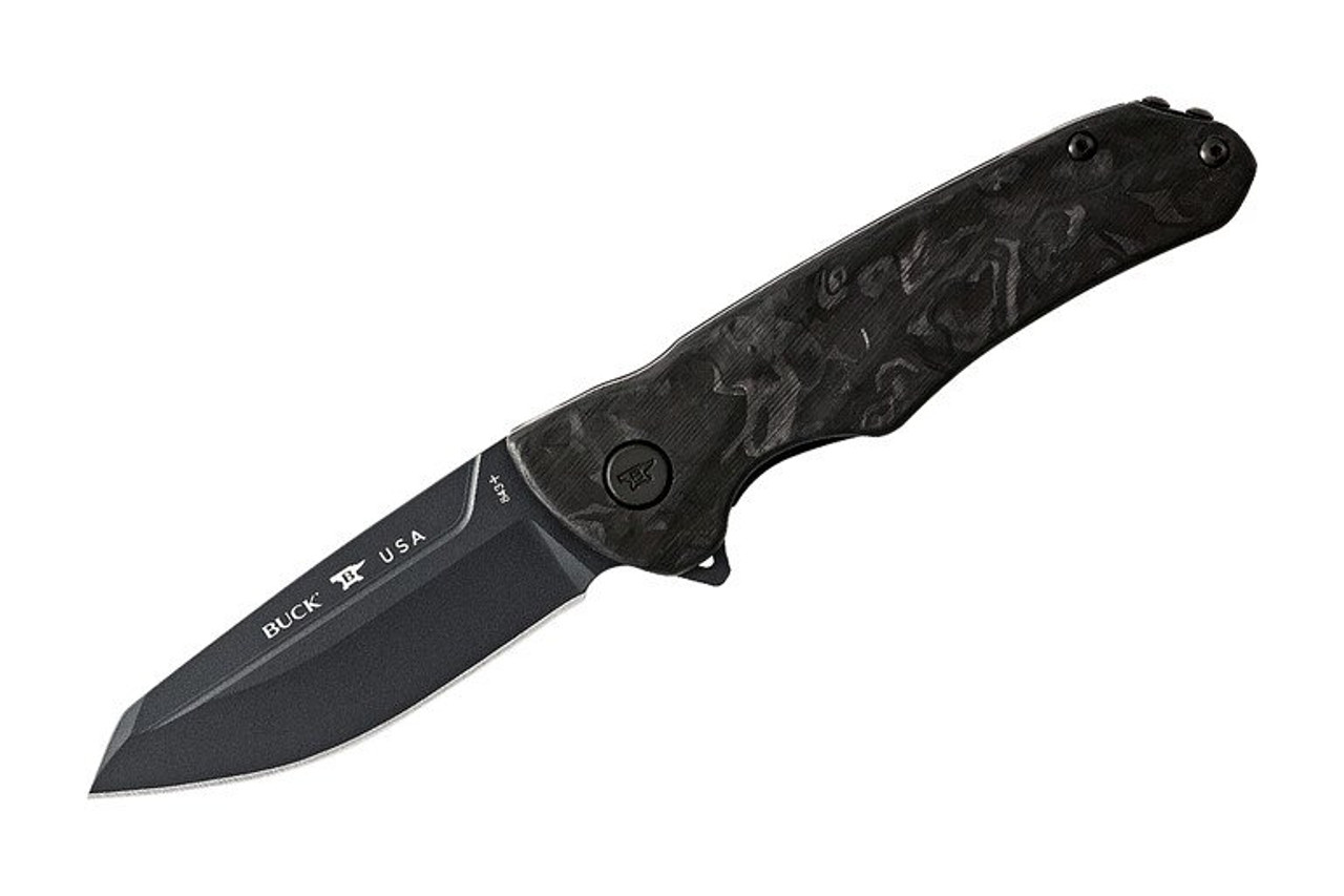 Buck Knives 843 Sprint Ops Flipper Knife Marbled Carbon Fiber Handles #0843CFS Buck Knives 843 Sprint Ops Flipper Knife Marbled Carbon Fiber Handles #0843CFS