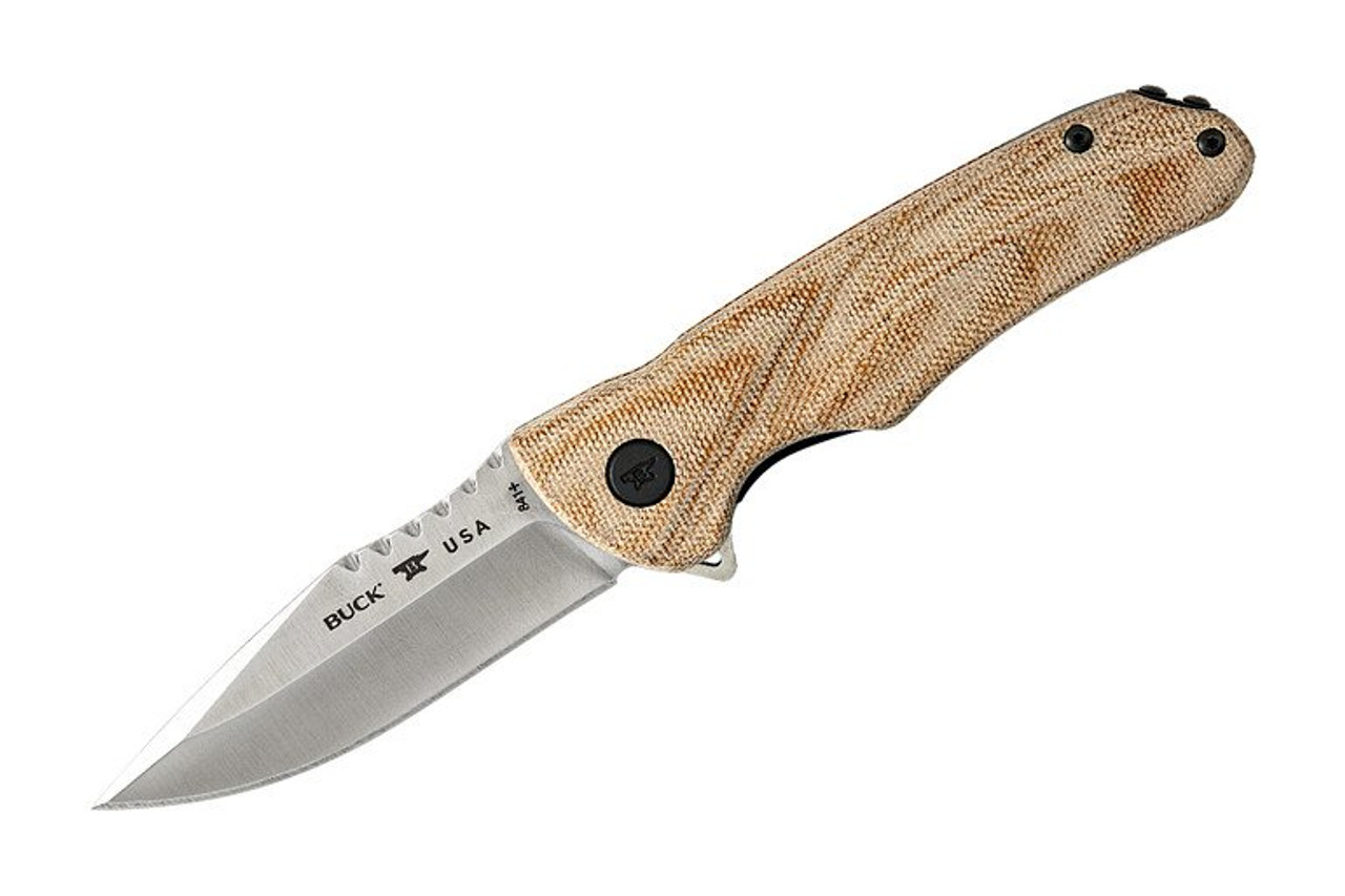 Buck Knives Sprint Pro Flipper Satin S30V Natural Canvas Micarta Folder Knife #0841TNS Buck Knives Sprint Pro Flipper Satin S30V Natural Canvas Micarta Folder Knife #0841TNS