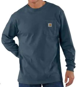 BLUESTONE COTTON K126 Carhartt Loose Fit Heavyweight Long-Sleeve Pocket T-Shirt #K126