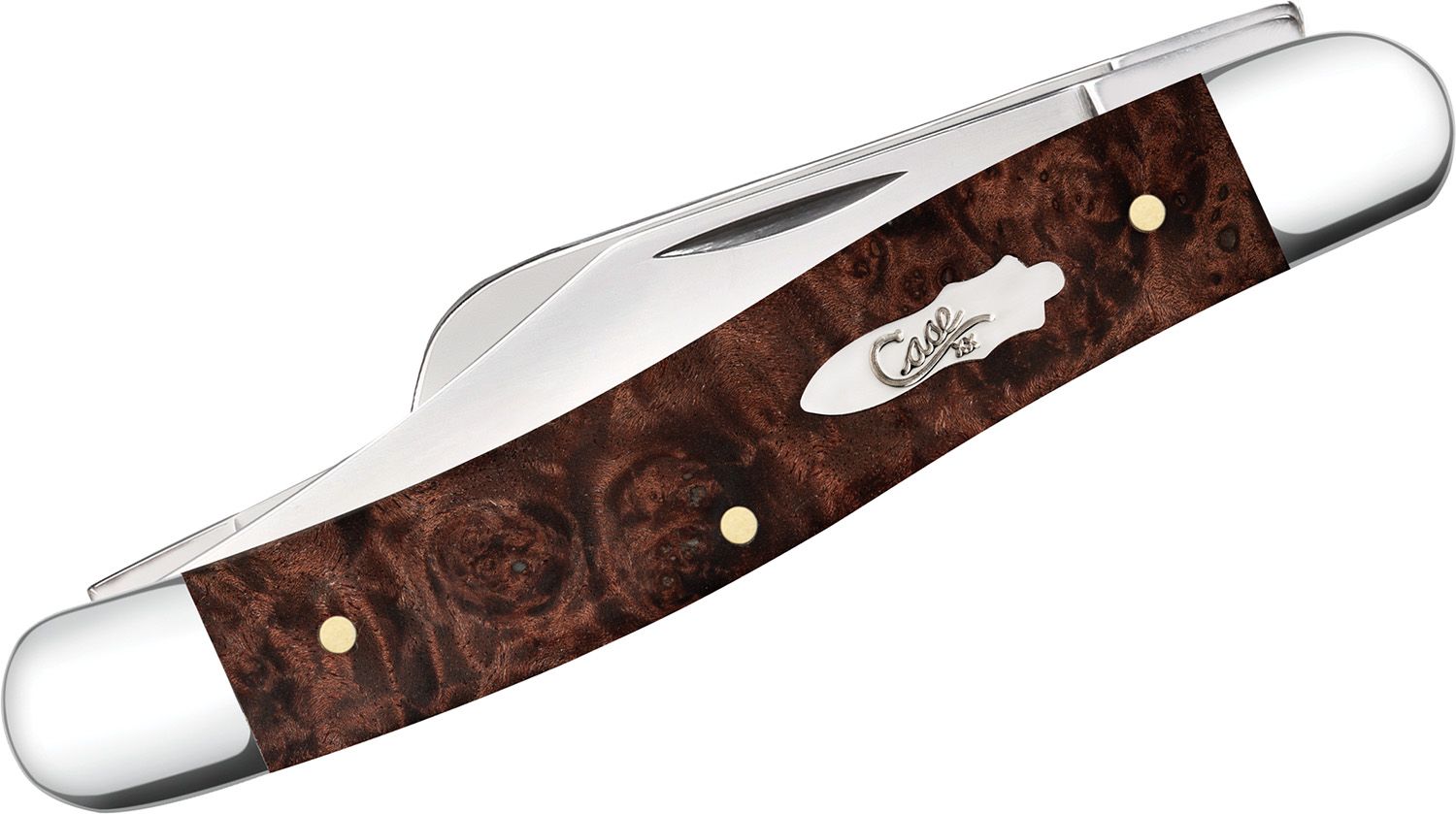 Case Brown Maple Burl Wood Stockman Pocket Knife #64065 Case Brown Maple Burl Wood Stockman Pocket Knife #64065