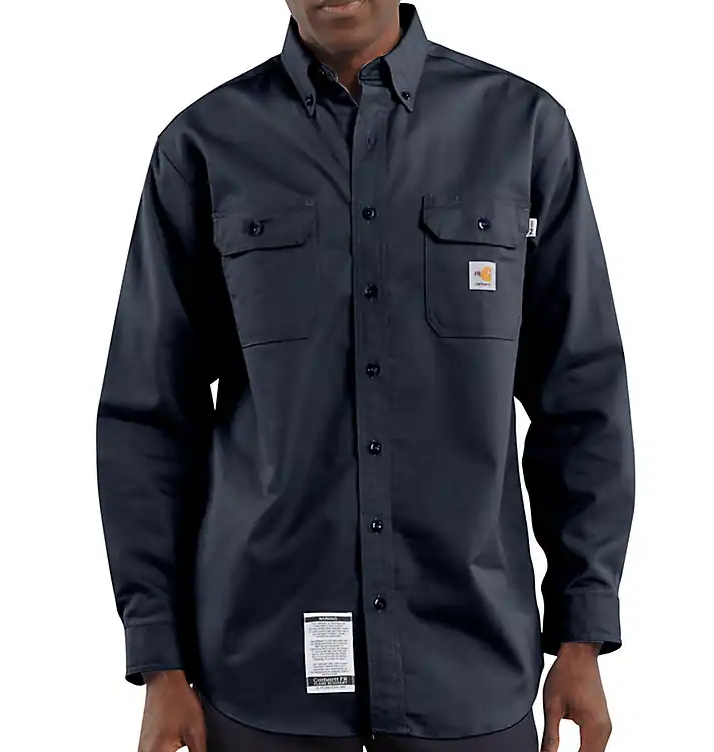 DARK NAVY FRS160 Carhartt Flame-Resistant Classic Twill Shirt #FRS160