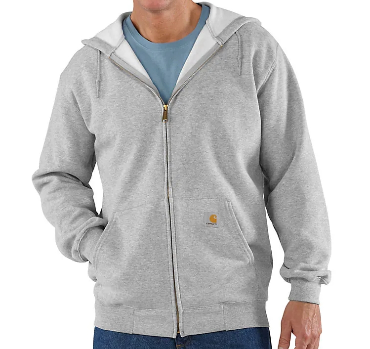 HEATHER GRAY Carhartt Loose Fit Midweight Full-Zip Sweatshirt #K122