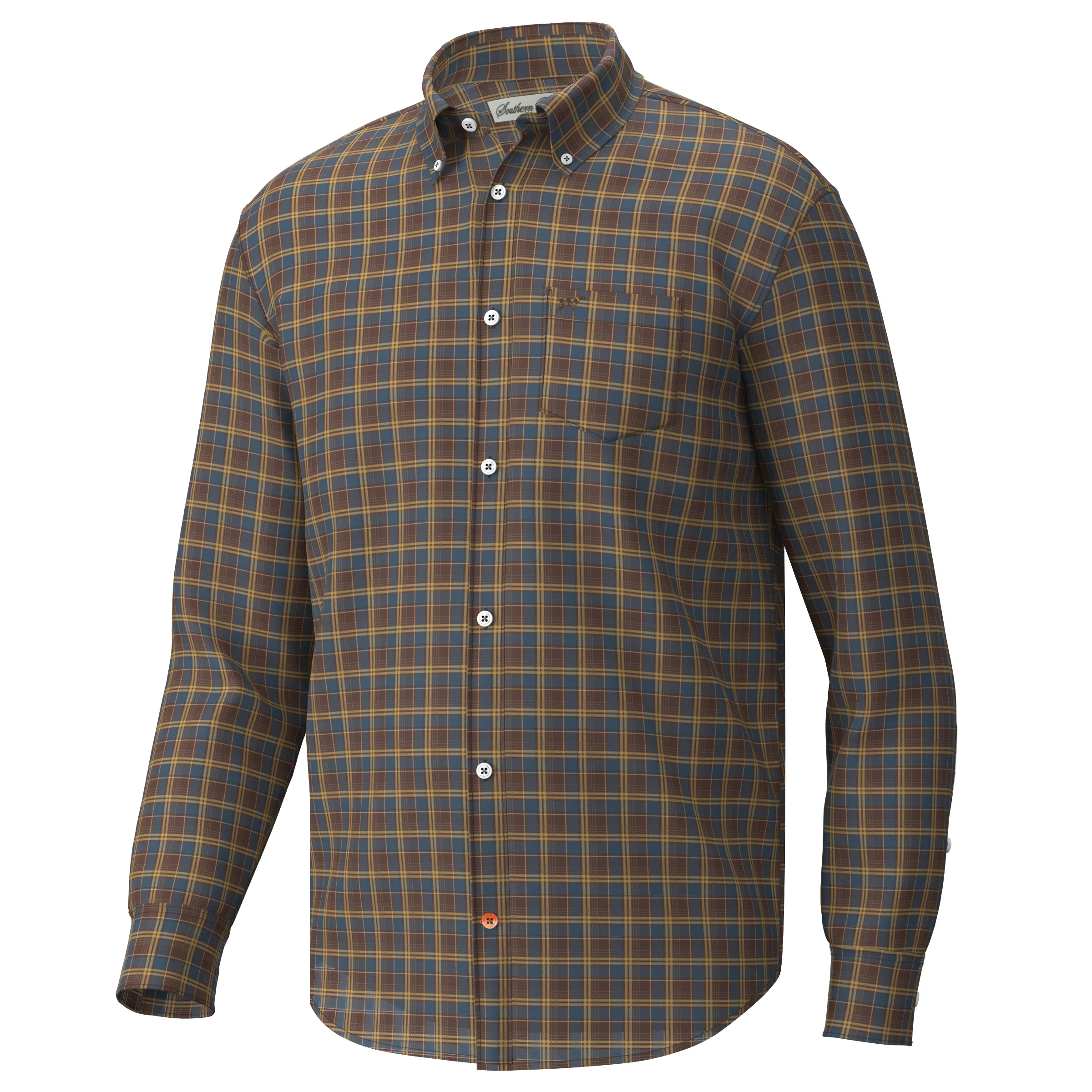 Hucksley Plaid Southern Point Co. Hadley Luxe Button Down