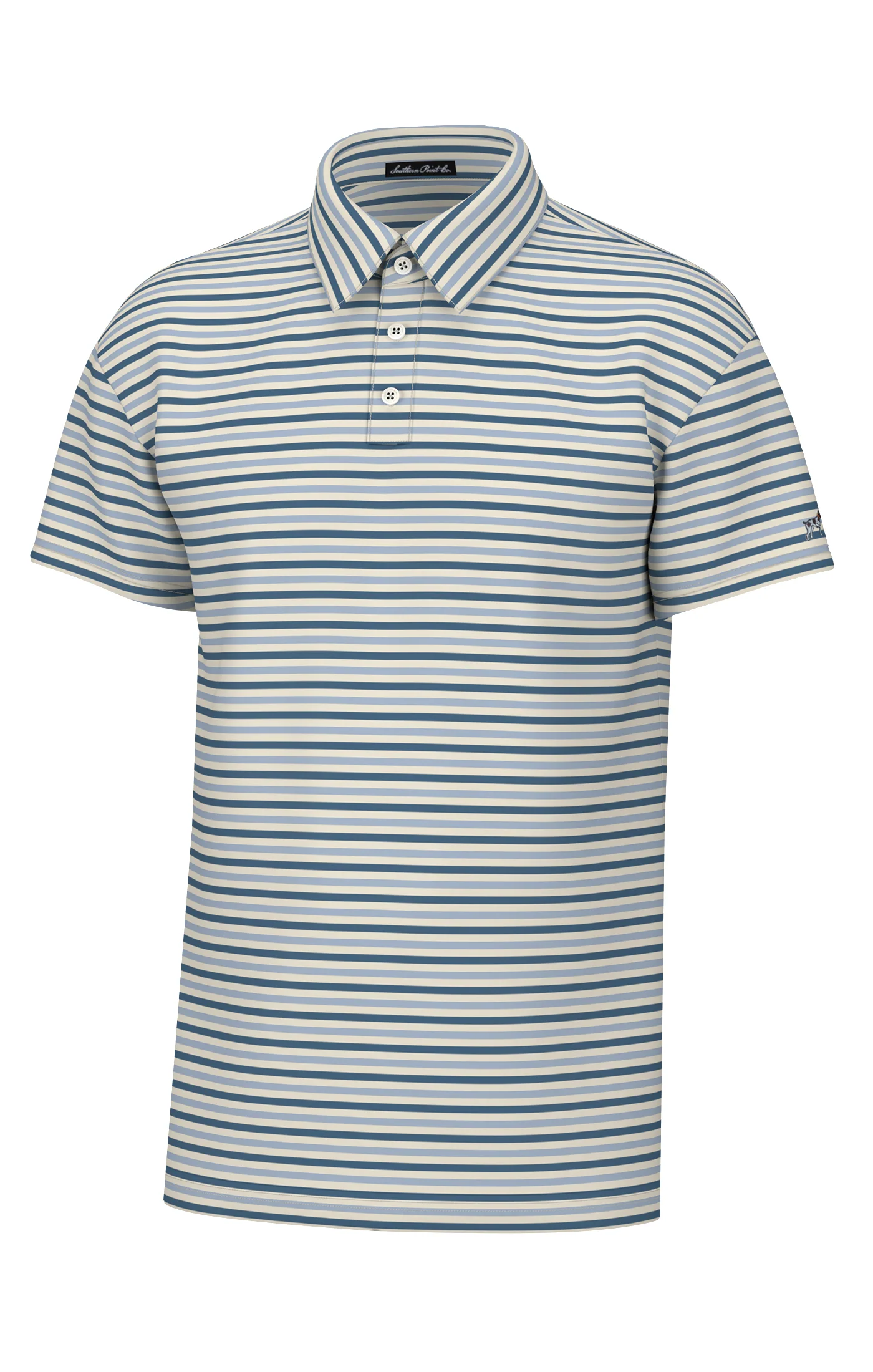 Southern Point Co. Performance Polo Humphrey Stripe Blue/Cream Southern Point Co. Performance Polo Humphrey Stripe Blue/Cream