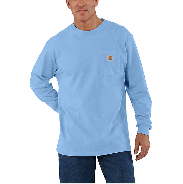 SKYSTONE HEATHER K126 Carhartt Loose Fit Heavyweight Long-Sleeve Pocket T-Shirt #K126
