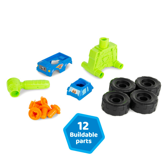 Tomy Build-A-Buddy Monster Truck 2-In-1 Toy With Hand Ratchet #47609 Tomy Build-A-Buddy Monster Truck 2-In-1 Toy With Hand Ratchet #47609