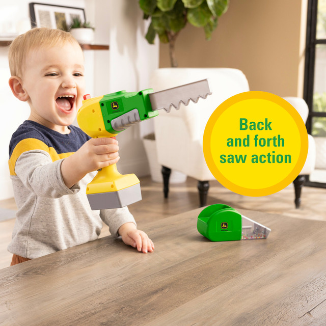 Tomy John Deere 2-in-1 Power Tool Toy With Toy Saw And Toy Vacuum #47614 Tomy John Deere 2-in-1 Power Tool Toy With Toy Saw And Toy Vacuum #47614