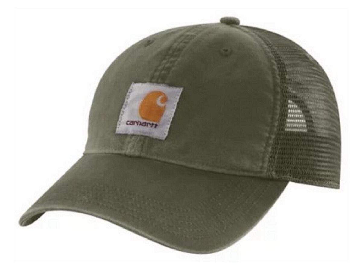 Carhartt Canvas Mesh-Back Cap - Basil #100286 Carhartt Canvas Mesh-Back Cap - Basil #100286