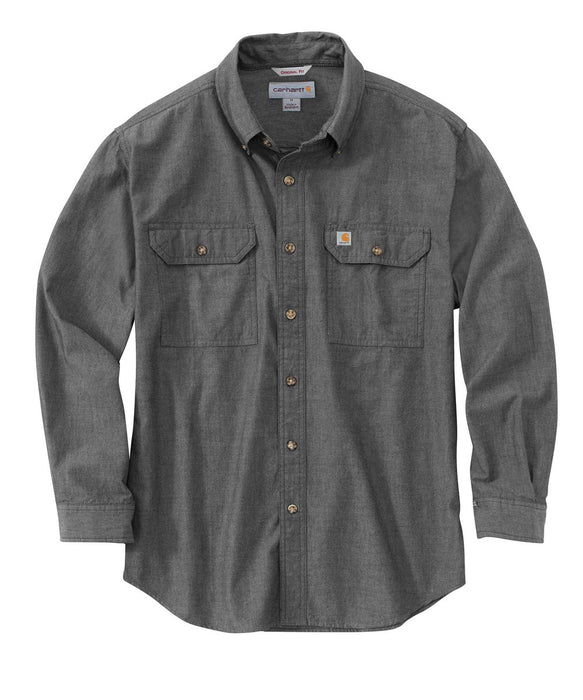 BLACK CHAMBURY 104368 Carhartt Loose Fit Midweight Chambray Long-Sleeve Shirt #104368