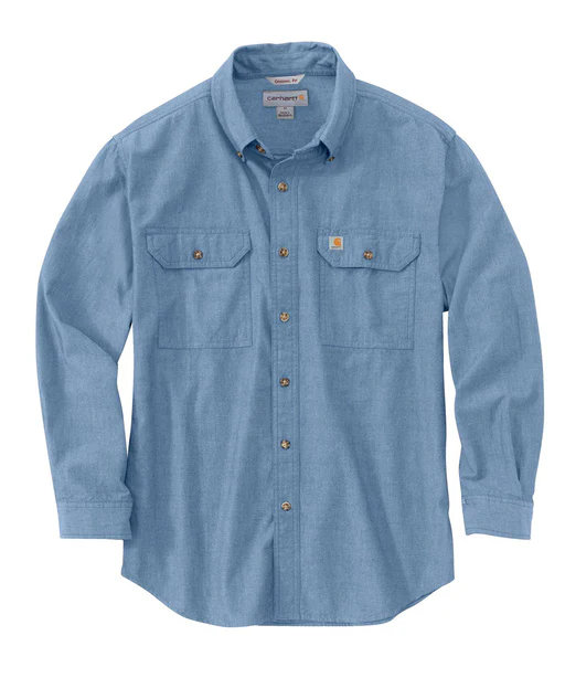 BLUE CHAMBRAY 104368 Carhartt Loose Fit Midweight Chambray Long-Sleeve Shirt #104368