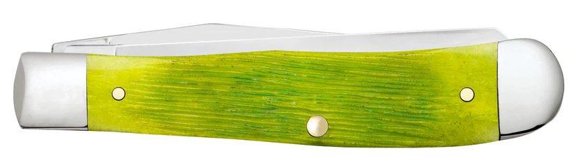 Case Trapper Barnboard Jig Lime Green Bone Stainless Steel Pocket Knife #61040 Case Trapper Barnboard Jig Lime Green Bone Stainless Steel Pocket Knife #61040