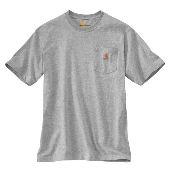 HEATHER GRAY K87 Carhartt Loose Fit Heavyweight Short-Sleeve Pocket T-Shirt #K87