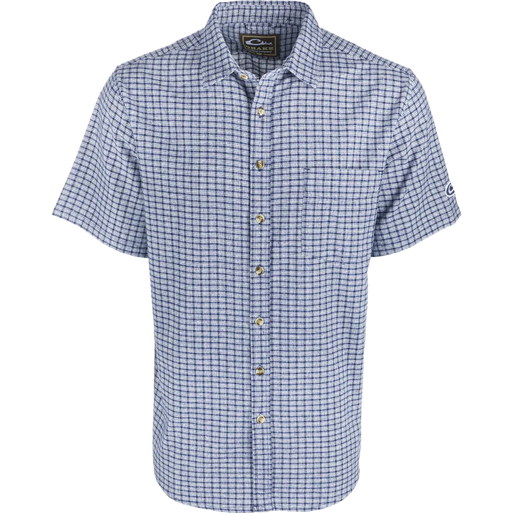 MIDNIGHT PLAID DS2003 Drake NeverTuck Shirt Short Sleeve #DS2003