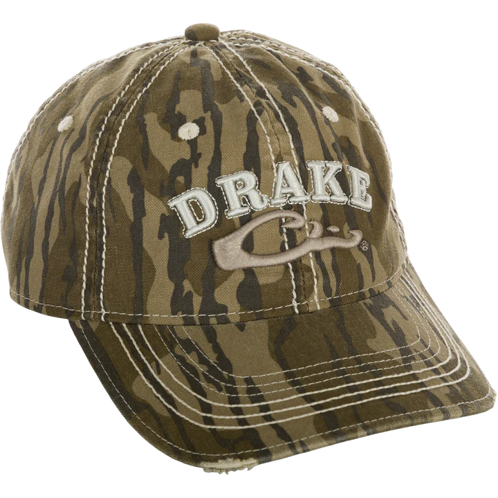 MOSSY OAK ORIGINAL BOTTOMLAND DH4165 Drake Distressed 6-Panel Ball Cap #DH4165
