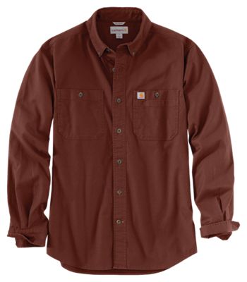 RED 103554 Carhartt Rugged Flex Relaxed Fit Midweight Canvas Long-Sleeve Shirt #103554