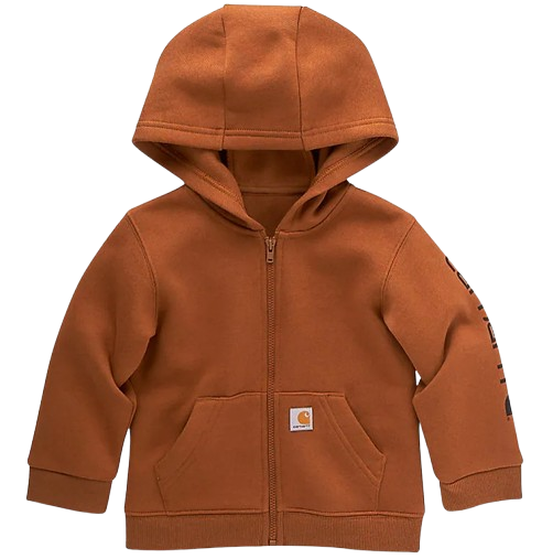 Carhartt Boys' Long-Sleeve Full-Zip Hooded Sweatshirt (Infant/Toddler) - Carhartt Brown #CP8575 Carhartt Boys' Long-Sleeve Full-Zip Hooded Sweatshirt (Infant/Toddler) - Carhartt Brown #CP8575