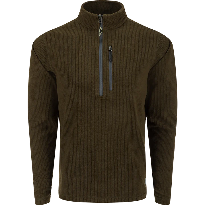 kalamata olive ds2070 Drake Fall River Grid Fleece Half-Zip Pullover #DS2070