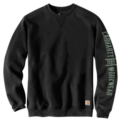 Carhartt Original Fit Midweight Crewneck Logo Graphic Sweatshirt - Black #104441 Carhartt Original Fit Midweight Crewneck Logo Graphic Sweatshirt - Black #104441