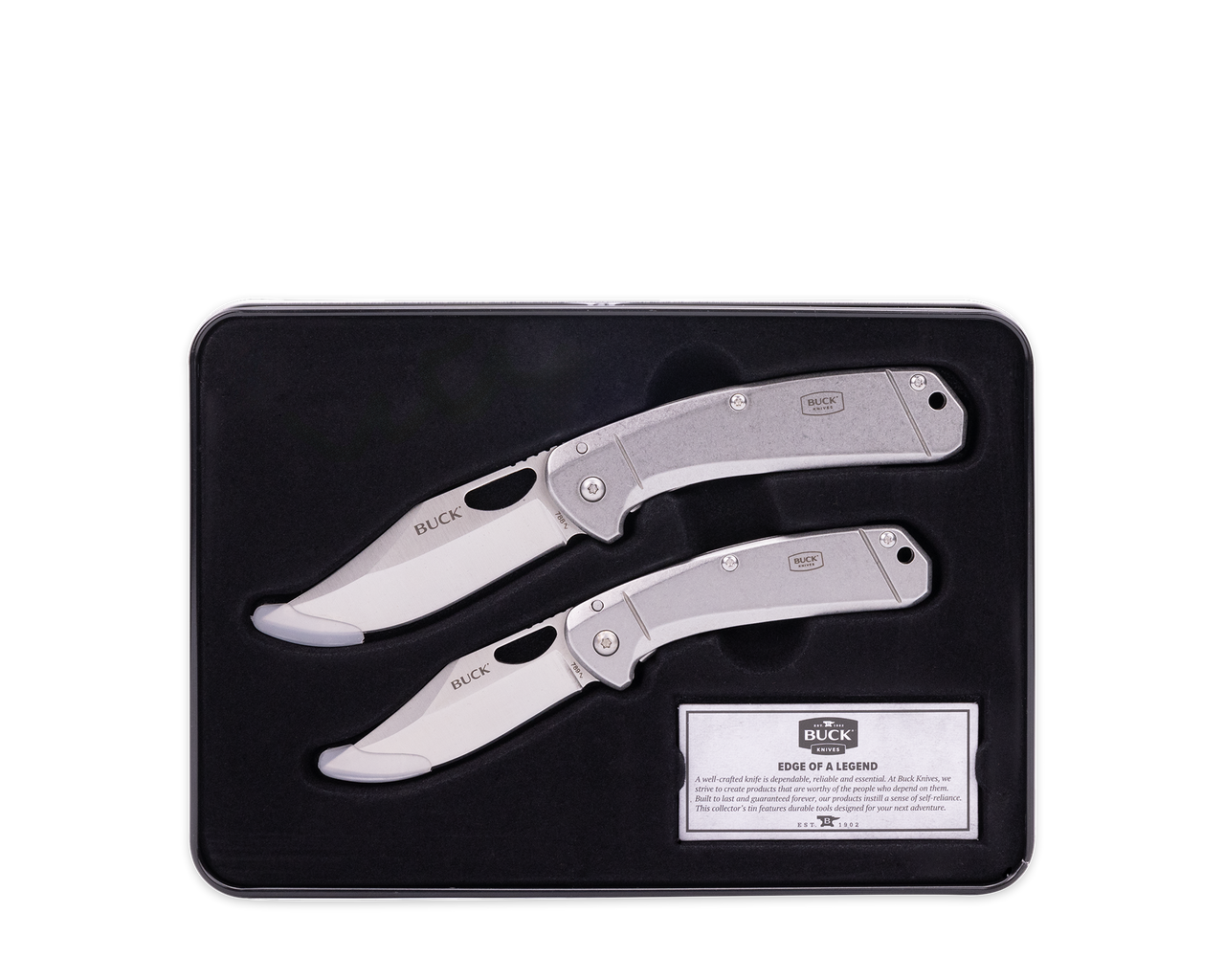 Buck Knives 788/789 Framelock Folding Knife Set With Gift Tin #CMBO238-C Buck Knives 788/789 Framelock Folding Knife Set With Gift Tin #CMBO238-C