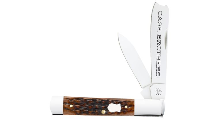 Case Russell Jigged Brown Bone Case Brothers Razor Pocket Knife #79417 Case Russell Jigged Brown Bone Case Brothers Razor Pocket Knife #79417