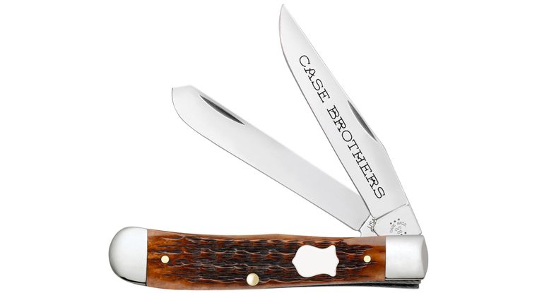 Case Russell Jigged Brown Bone Case Brothers Trapper Pocket Knife #79410 Case Russell Jigged Brown Bone Case Brothers Trapper Pocket Knife #79410