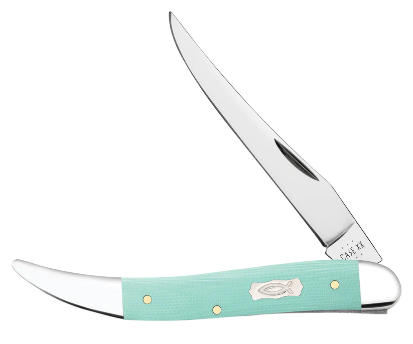 Case Smooth Seafoam Green G-10 Medium Texas Toothpick Knife #18105 Case Smooth Seafoam Green G-10 Medium Texas Toothpick Knife #18105