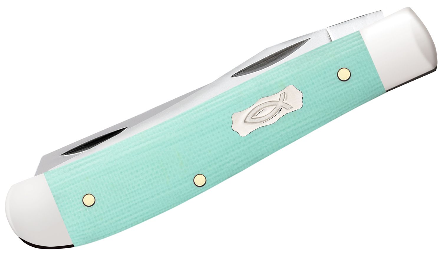 Case Smooth Seafoam Green G10 Mini Trapper Knife #18101 Case Smooth Seafoam Green G10 Mini Trapper Knife #18101