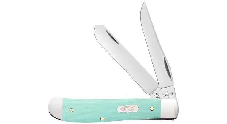 Case Smooth Seafoam Green G10 Mini Trapper Knife #18101 Case Smooth Seafoam Green G10 Mini Trapper Knife #18101