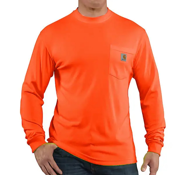 Carhartt Force Color Enhanced Long-Sleeve - Brite Orange #100494 Carhartt Force Color Enhanced Long-Sleeve - Brite Orange #100494