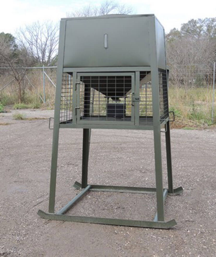 Atascosa Wildlife Supply 1000LB Broadcast Feeder W/ Skids and Heavy Cage #GF105 Atascosa Wildlife Supply 1000LB Broadcast Feeder W/ Skids and Heavy Cage #GF105