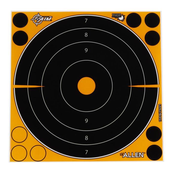 Allen EZ Aim Adhesive Splash Reactive Paper Bullseye 8' Targets #15316 Allen EZ Aim Adhesive Splash Reactive Paper Bullseye 8" Targets 6 Pack #15316
