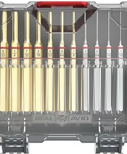 Real Avid Accu-Punch Standard Pin Punch 11-Piece Set Brass And Steel #AVAPK-B