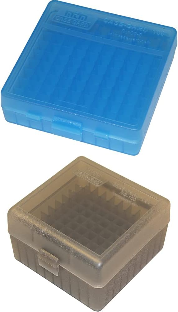 MTM Molded Products Company 100 RD Pistol Flip Top Clear Blue #P-100-9-24 MTM Molded Products Company 100 RD Pistol Flip Top Clear Blue #P-100-9-24