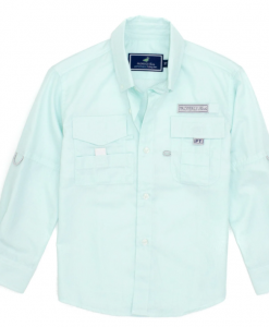Properly Tied Toddler Boys Performance Fishing Shirt - Seafoam #LDW3000