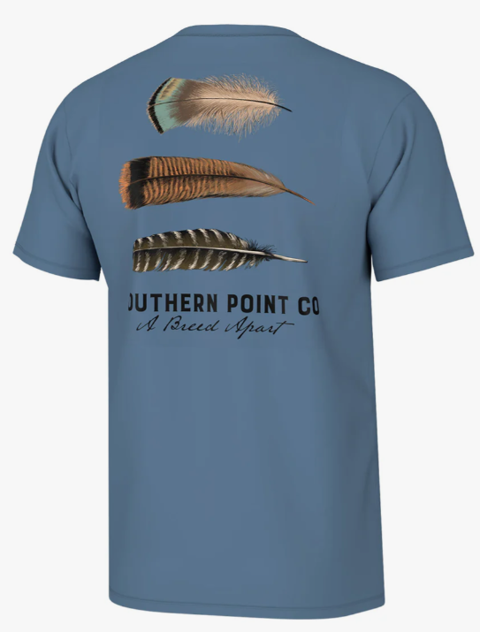 CAPTAIN'S BLUE Southern Point Youth Turkey Feather Trio SS Tee #YST838