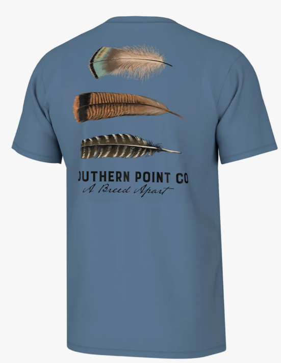 CAPTAIN'S BLUE Southern Point Men's Turkey Feather Trio SS Tee #ST838