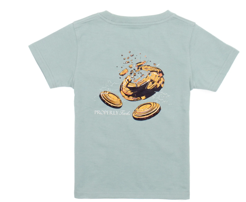 Properly Tied Boys Clay Shoot SS Tee - Fog #LDG1155 Properly Tied Boys Clay Shoot SS Tee - Fog #LDG1155
