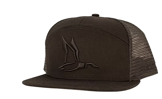 Roost 7 Panel Black Out 3D Puff Duck Hat #RH-R-83 Roost 7 Panel Black Out 3D Puff Duck Hat #RH-R-83
