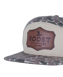 Roost Camo 7 Panel Shield Leather Patch Hat #RH-R-134